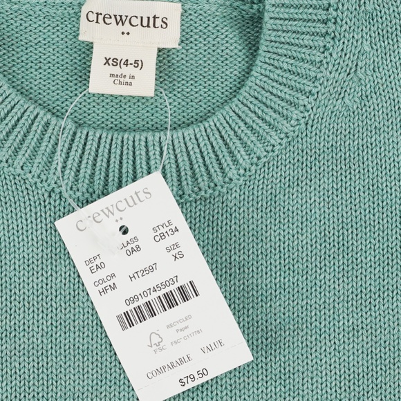 New CREWCUTS JCREW $79 Girls Size XS Sparkle Ruffle-Hem Sweater CB134 - Picture 4 of 4